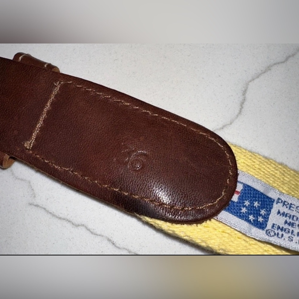 Preston Boys Size 36 Leather Marlin Belt Fish Made New England USA Beach Preppy - Picture 7 of 10